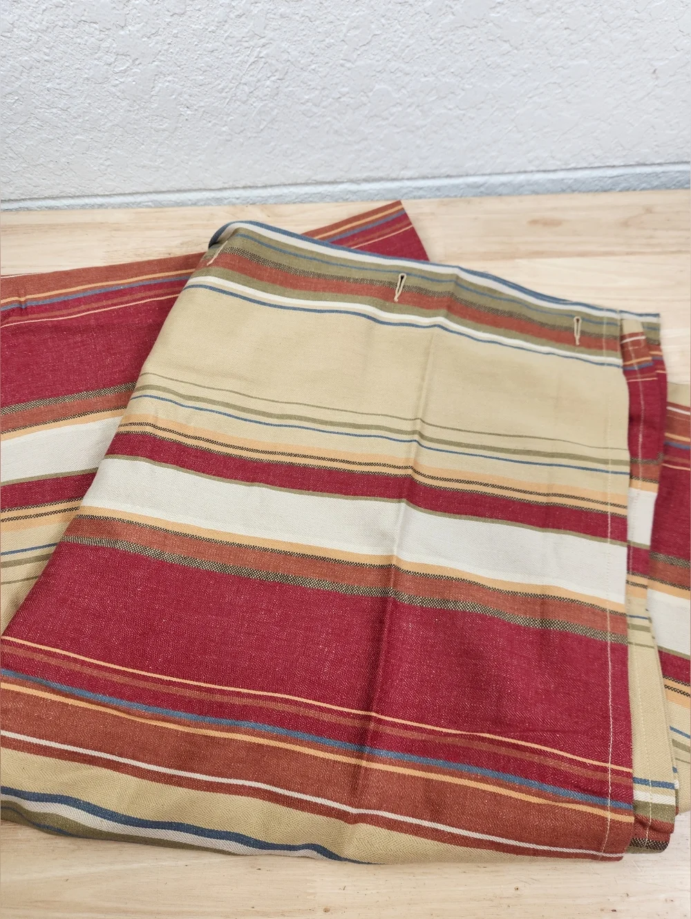 Pottery Barn Serape Stripe Shower Curtain 72x72  Linen Blend Heavy Wt NOS